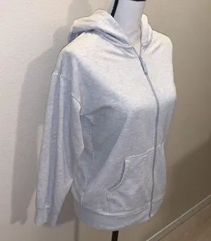 DSG light grey full zip up hooded sweatshirt thumbnail 3