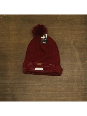 NWT Adidas Twilight II 9" Lurex Ballie Pom Beanie 5149158 Active Maroon Red OSFA thumbnail 2