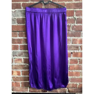 SELECTED Femme Purple Satin Midi Skirt Side Slit Drawstring Waist Size Small thumbnail 3
