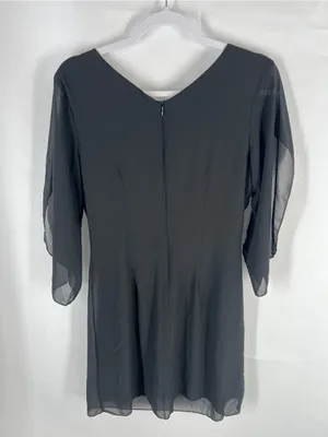 Grace Karin Black Chiffon Split Sleeve Shift Dress Size S NWT thumbnail 7