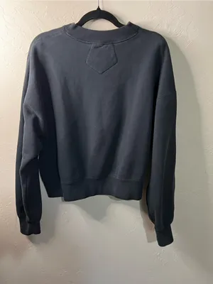 Jordan Nike Flight Black Fleece Loose Fit Crewneck Pullover Sweatshirt Red Logo thumbnail 7