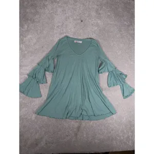 Free People Beach Seashore Mini Dress Women Xs Green Mint Ruffle‎ Sleeve Boho thumbnail 3