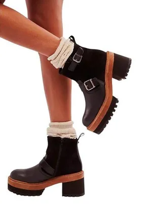 🆕 FREE PEOPLE | CARTER CROP PLATFORM BOOT | BLACK | SIZE: US 8 thumbnail 1