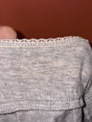 Y2K 2000’s Grey Lace-Trim Women's sleep Tank Top with Pink Bow thumbnail 5