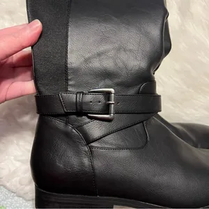 A New Day Black Faux Leather Tall Riding Boots Target Size 10 Buckle detail thumbnail 9