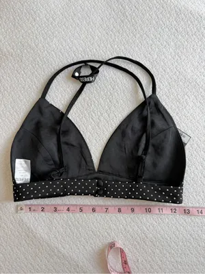 HEIRESS Beverly Hills Black Embellished Bra Top Rhinestones Gems NWT XS thumbnail 5