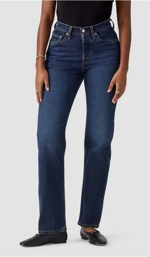 Levi's 501 Curve Jeans Women's 25 Mild Salsa 32 Dark Wash‎ Blue Denim Button Fly thumbnail 1