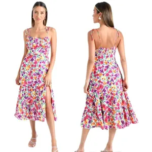 Showpo‎ Dress Women 8 Pink Packed Floral Print Monaco Midi Boho Cottagecore thumbnail 2