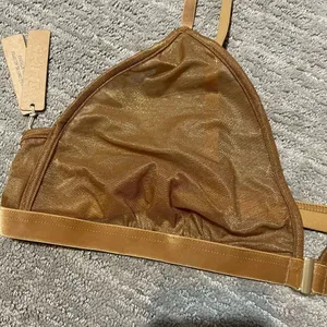 SKIMS Sparkle Glissenette Front Close Triangle Bralette Tan Brown Chai 3X NWT thumbnail 3