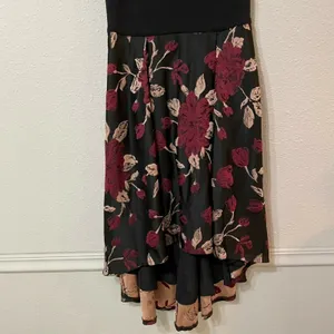Anthropologie Hutch Black Red Floral Cowl Neck Knee Length Dress Womens 6 Formal thumbnail 5