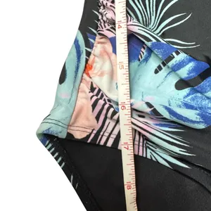 DKNY One Piece Swimsuit Tropical Floral Halter Tummy Control M Est. thumbnail 7