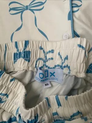 NWT Blue bow pajama set size xs thumbnail 5