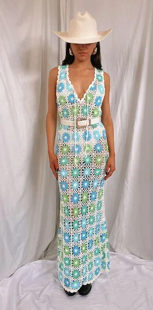 SHOW ME YOUR MUMU Vacay Tank Coverup In White Multi Floral Crochet thumbnail 4