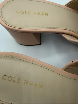 Cole Haan Leather Mules Womens 7.5B Blush Pink Block Heel Open Toe Slides thumbnail 9