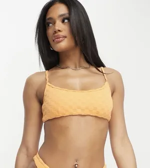 Pacsun Women's Positano‎ Terry Tank Bikini Top Yellow Orange Color Size Small thumbnail 1