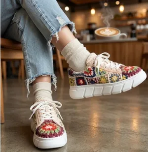 Free People “Catch Me If You Can” Crochet Sneakers – Size 38/8 thumbnail 1