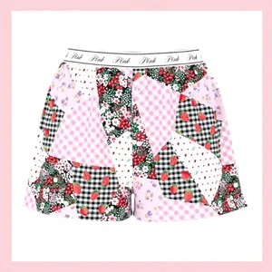 PINK VICTORIA’S SECRET Silky Pajama Shorts Patchwork Gingham Berries Floral M thumbnail 11