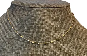 Frenzy Dainty Ball Chain Necklace Gold thumbnail 1