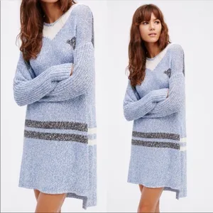 One x One Teaspoon Medium Blue Snow Drift Long Sleeve Sweater‎ Dress thumbnail 2