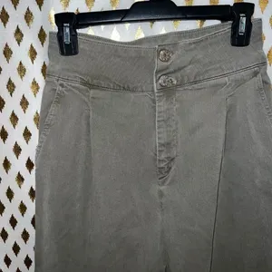 Urban outfitters BDG Wide leg pleated pants green jeans size 2 thumbnail 3