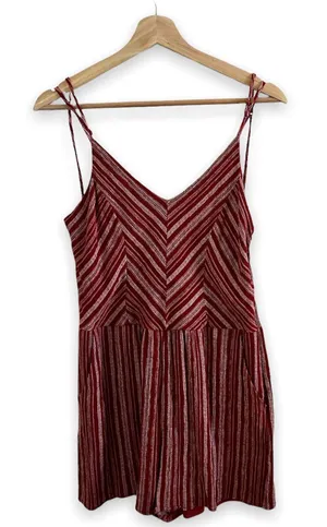 One Clothing Red Striped Romper thumbnail 1