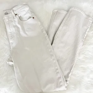 Abercrombie & Fitch 90s Straight Jeans Ultra High Rise Curve Love Cream Size 0 thumbnail 4