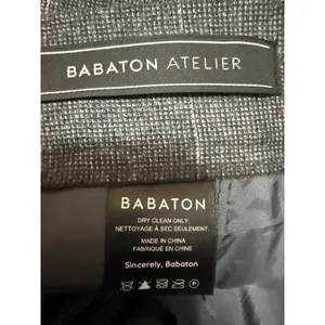 Aritzia Babaton Atelier Gray Wool Plaid High Rise Tapered Trousers Pants Size 2 thumbnail 5