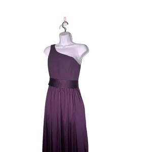 White by Vera Wang One Shoulder Maxi Dress Purple 0 Bridesmaid Formal‎ Evening thumbnail 5
