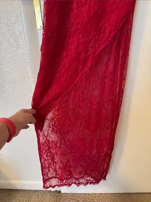 Lovers + Friends Red Lace Asymmetrical Maxi Dress Size XS thumbnail 4
