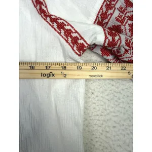 Dear John Blouse Womens Small‎ White Embroidered Balloon Sleeve Boho Peasant Top thumbnail 5