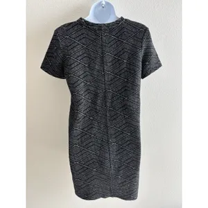 Zara Trafaluc Women's Grey Geometric Knit Short Sleeve Mini Dress Size‎ S Small thumbnail 2