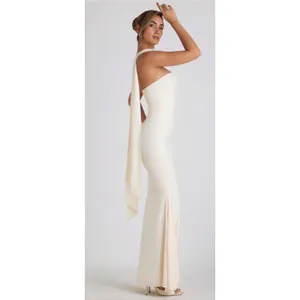 Oh‎ Polly Imogene Ivory Strapless Scarf Detail Maxi Gown NWT Size US 0 thumbnail 6