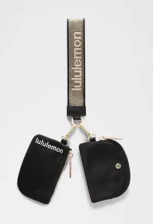 Lululemon Dual Pouch Wristlet Black Gold thumbnail 1
