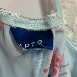 Apt 9 Slip Dress Light Blue‎ Floral Satin Lace Trim Clubwear Festival Coquette M thumbnail 7