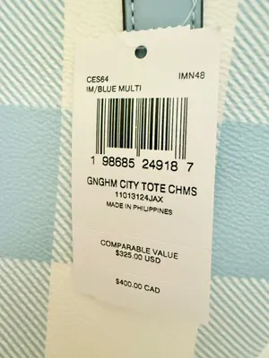 coach City Tote Bag With Gingham Print And Charm ces64 thumbnail 8