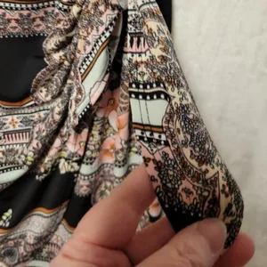 Connected Apparel Floral Mandala Faux Wrap Dress Boho Business Casual Church Teacher‎ Retro Size S thumbnail 4