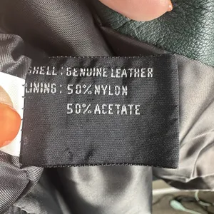 Vintage Tibor Womens Medium Green Leather Coat Jacket Mid-Length Shoulder Pads thumbnail 7