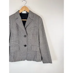 Akris Punto Women Blazer Gray Two Button Plaid Suit Jacket Notched Office Size 6 thumbnail 4