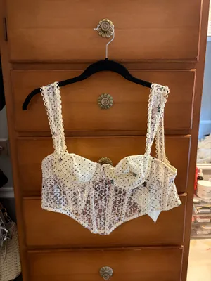 Olivaceous Floral lace corset thumbnail 2