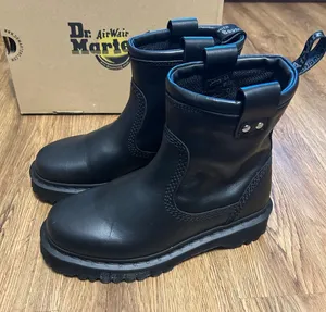 DR MARTENS Anistone lo black leather boots booties shoes new thumbnail 6