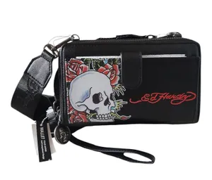 Ed Hardy Y2K Skull Print Crossbody Phone Wallet Bag thumbnail 1