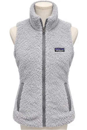 Patagonia Women’s Los Gatos Fleece Vest Small Gray High Pile Sherpa Full Zip thumbnail 1