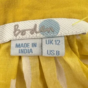 Boden‎ Cotton Tunic Dress Geometric Casual Beaded Yellow Size 8 Lightweight thumbnail 6
