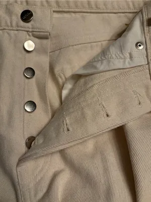 Djerf Avenue Relaxed Jeans 100% Organic cotton button fly cream Size 25 NWOT thumbnail 8
