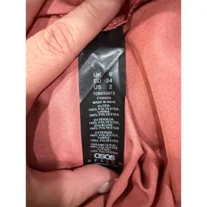 ASOS Y2K Dusty Rose Pleated Midi Dress Strappy Chiffon A-Line XS US 2 thumbnail 11