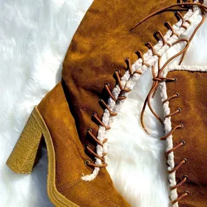 Charles Albert Faux leather Fisherman Core knee-high boots‎ size 8 B25 thumbnail 1