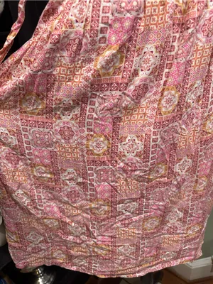 Savanna Jane Pink Multi‑Floral Patchwork Mini Dress – Size Medium White thumbnail 5