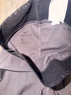 Nike Pro Gray Dri Fit Leggings - Reflective Swoosh XS; bandage logo detail thumbnail 3