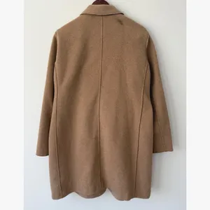 J Crew Factory Women's Boiled Wool-Blend Camel Longline Topcoat Size‎ 20 thumbnail 3