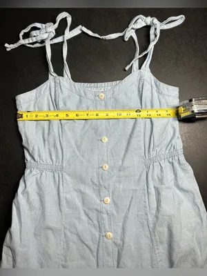 Madewell Women’s Size 6 Denim Tie Strap Dress $118 thumbnail 5